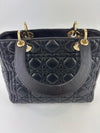 Medium Lady Dior Black Cannage Quilted Lambskin GHW