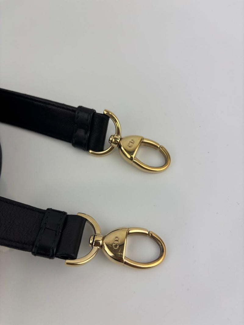 Medium Lady Dior Black Cannage Quilted Lambskin GHW