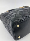 Medium Lady Dior Black Cannage Quilted Lambskin GHW