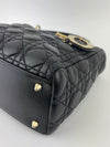 Medium Lady Dior Black Cannage Quilted Lambskin GHW