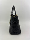 Medium Lady Dior Black Cannage Quilted Lambskin GHW