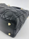 Medium Lady Dior Black Cannage Quilted Lambskin GHW