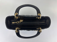 Medium Lady Dior Black Cannage Quilted Lambskin GHW