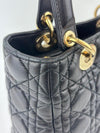 Medium Lady Dior Black Cannage Quilted Lambskin GHW