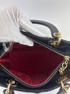 Medium Lady Dior Black Cannage Quilted Lambskin GHW