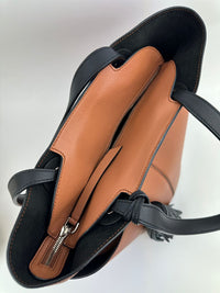 Tassel Detail Tote Bag in Brown Leather