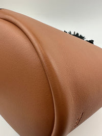 Tassel Detail Tote Bag in Brown Leather
