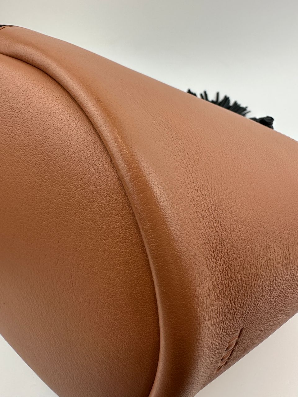 Tassel Detail Tote Bag in Brown Leather
