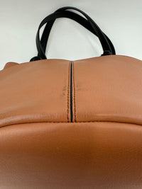 Tassel Detail Tote Bag in Brown Leather