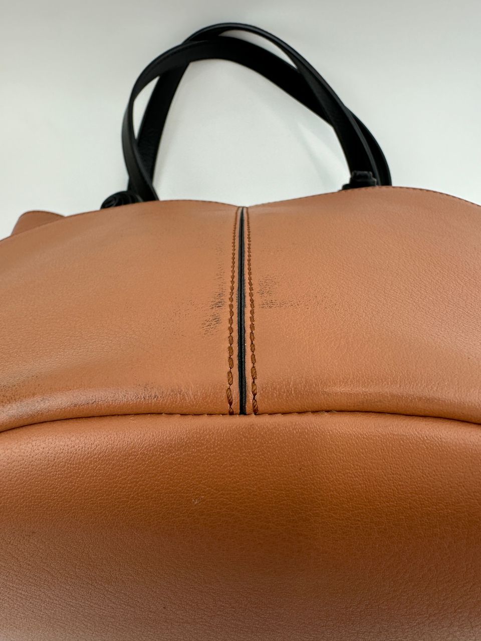 Tassel Detail Tote Bag in Brown Leather