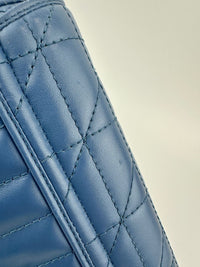 GG Marmont Supermini Blue Metelasse Leather Shoulder Bag