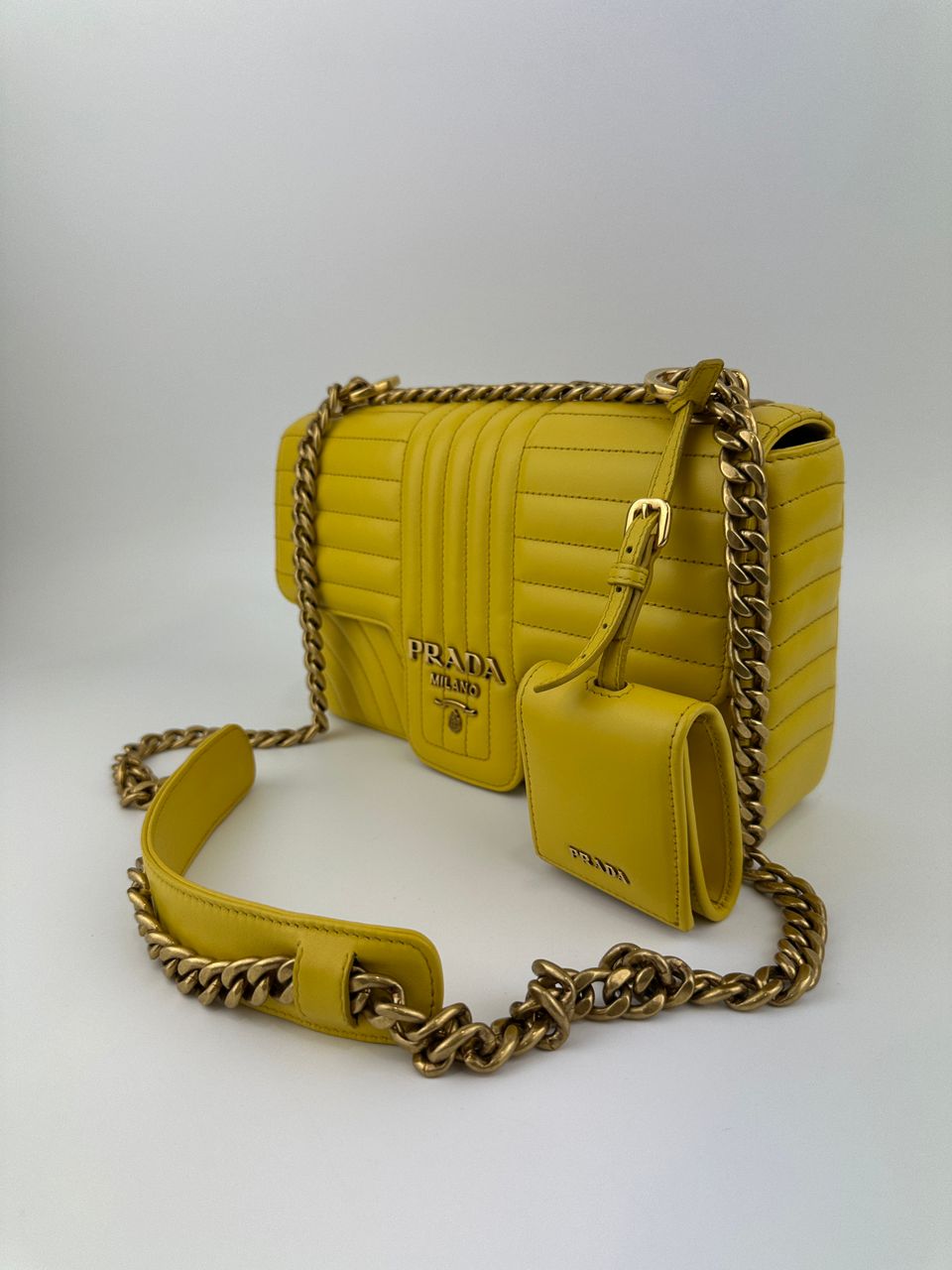 Medium Diagramme Yellow Shoulder Bag