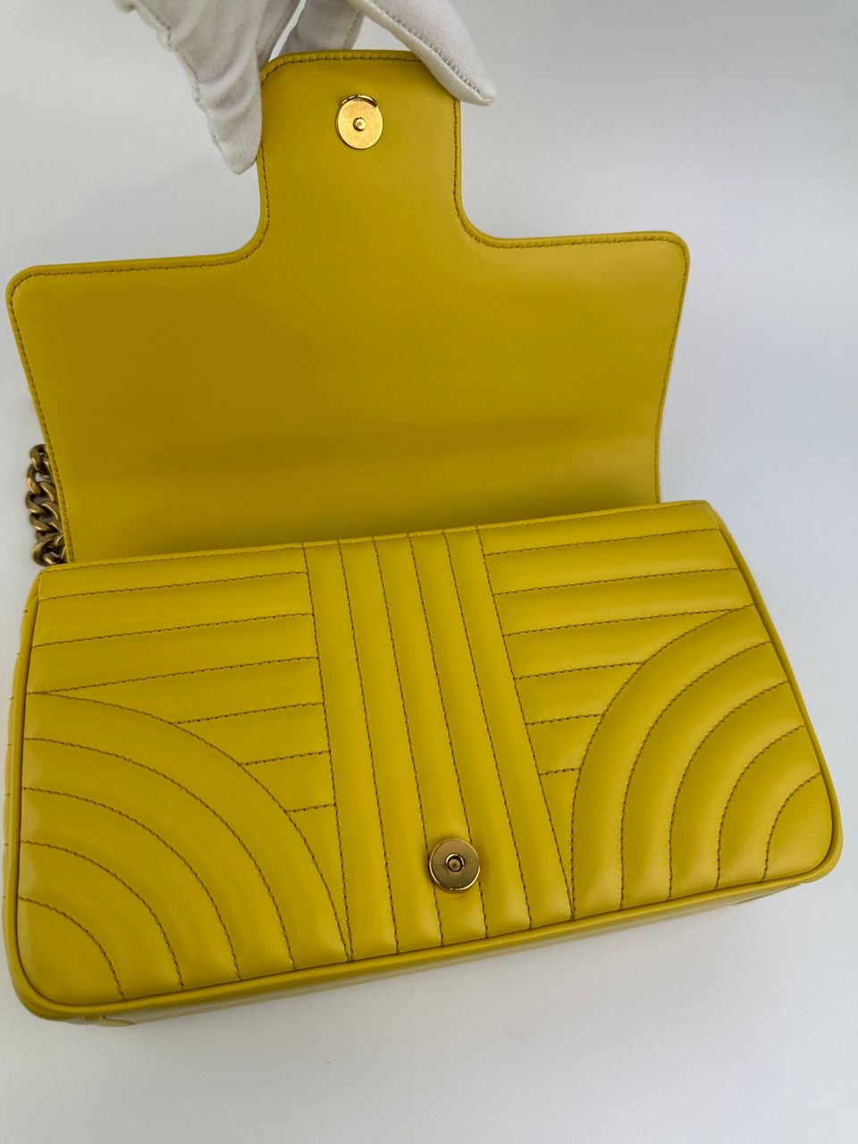 Medium Diagramme Yellow Shoulder Bag