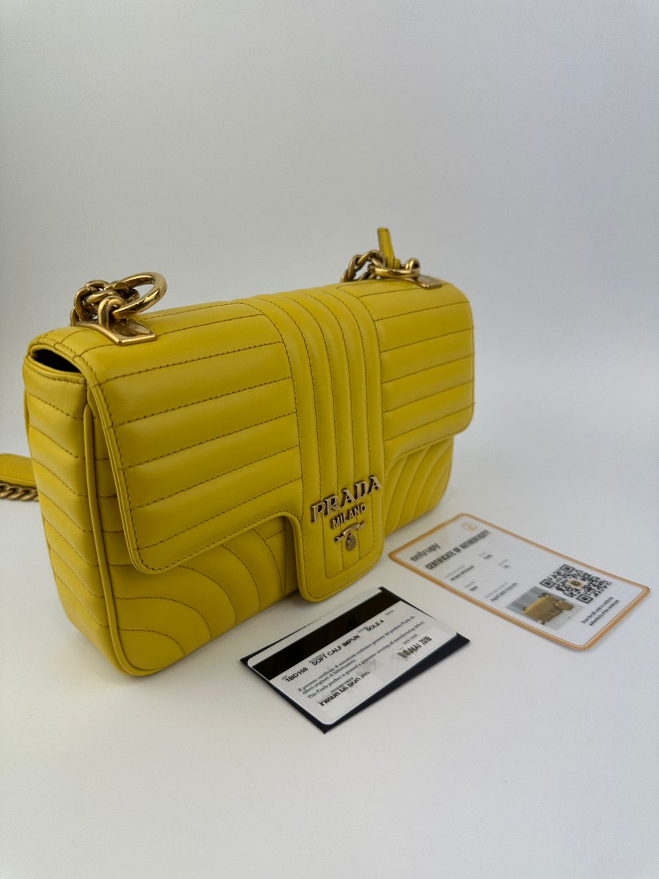 Medium Diagramme Yellow Shoulder Bag