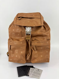 Dieter Monogram Nylon Backpack Cognac