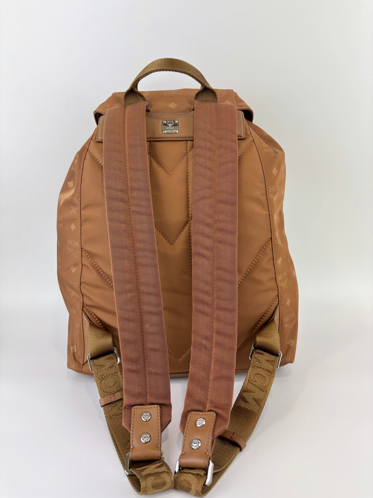 Dieter Monogram Nylon Backpack Cognac