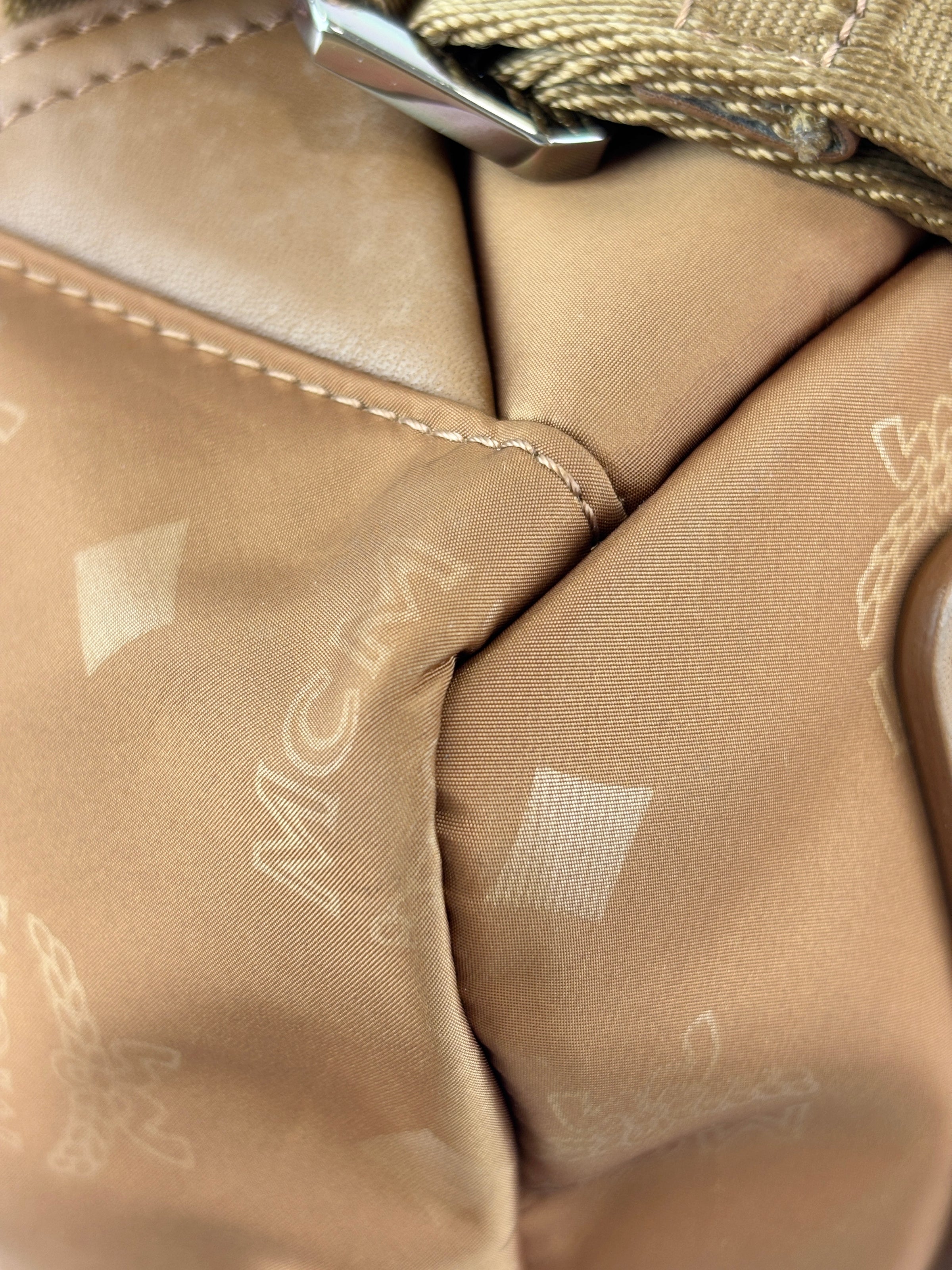 Dieter Monogram Nylon Backpack Cognac