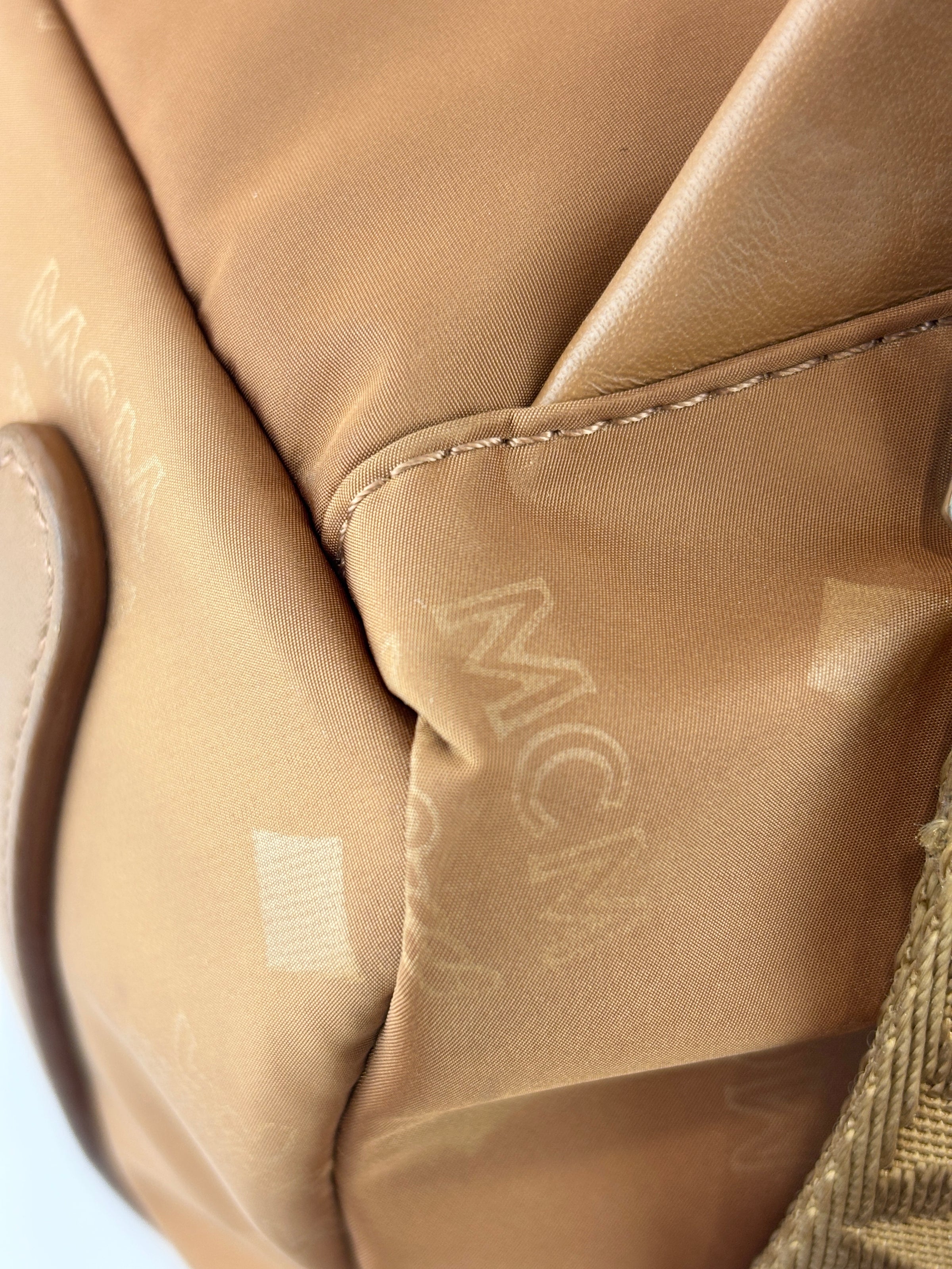 Dieter Monogram Nylon Backpack Cognac