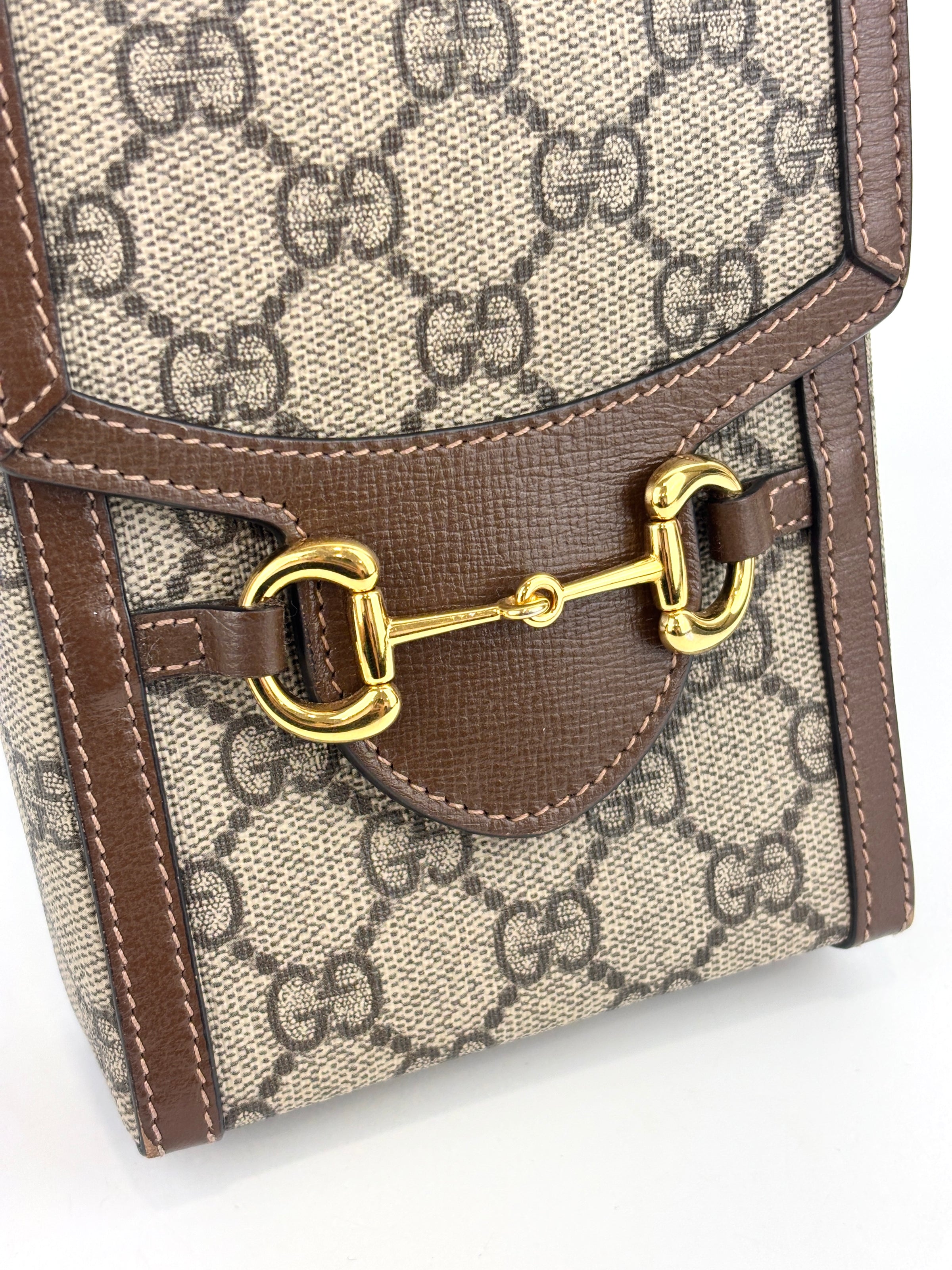 625615 GG Supreme Monogram Mini Horsebit 1955 Crossbody Bag