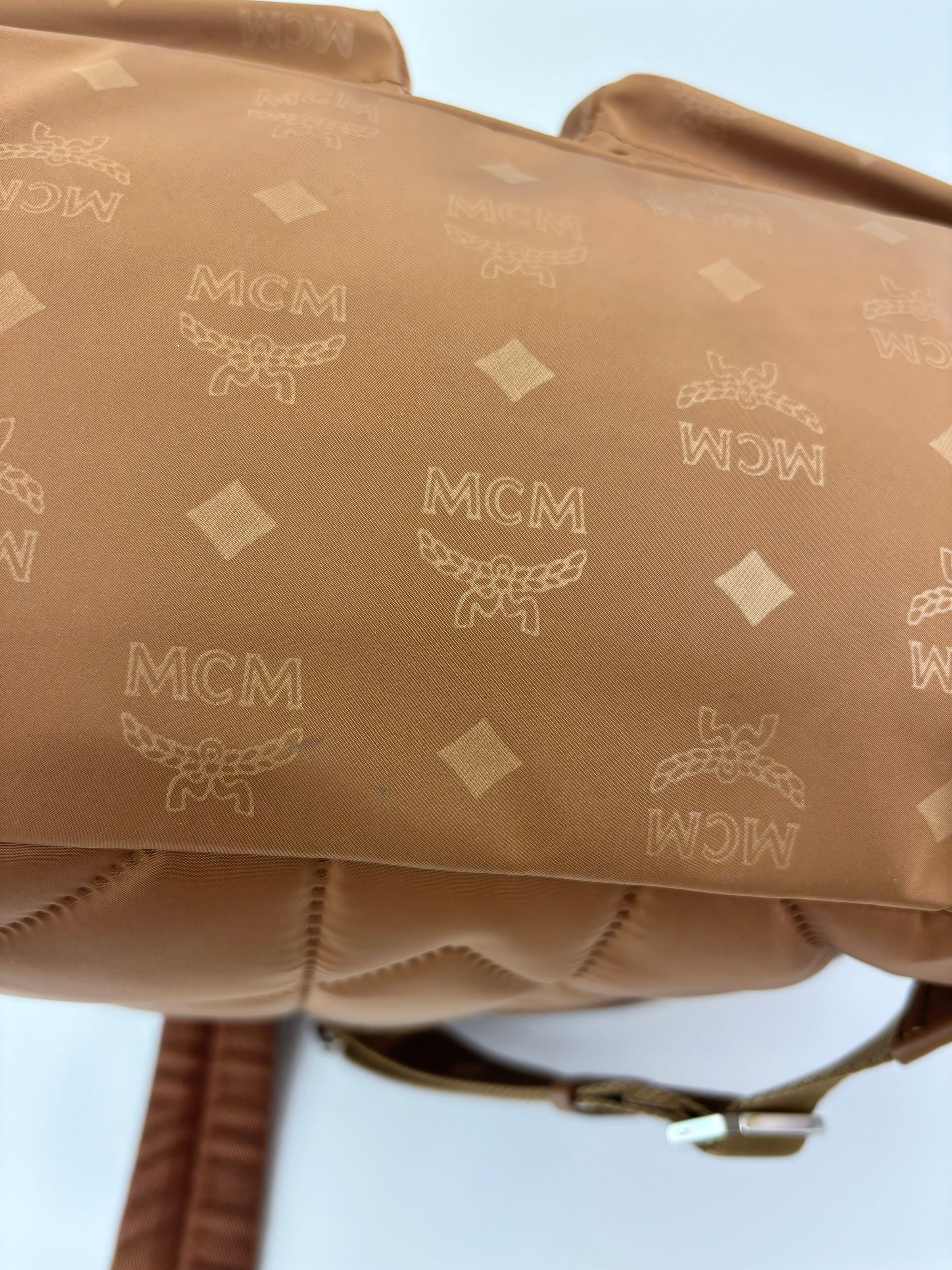 Dieter Monogram Nylon Backpack Cognac