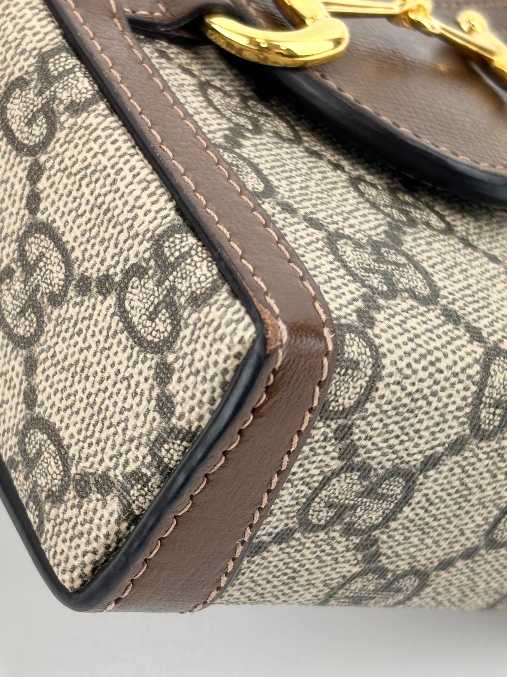 625615 GG Supreme Monogram Mini Horsebit 1955 Crossbody Bag