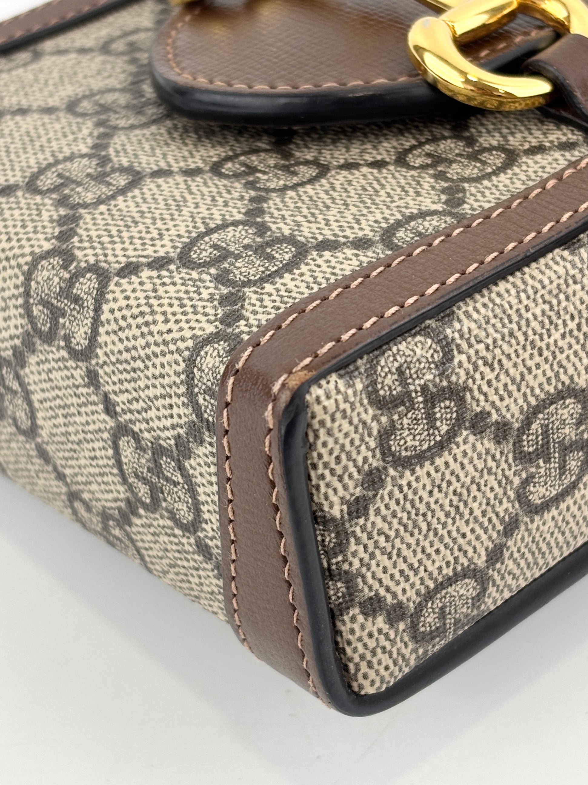 625615 GG Supreme Monogram Mini Horsebit 1955 Crossbody Bag