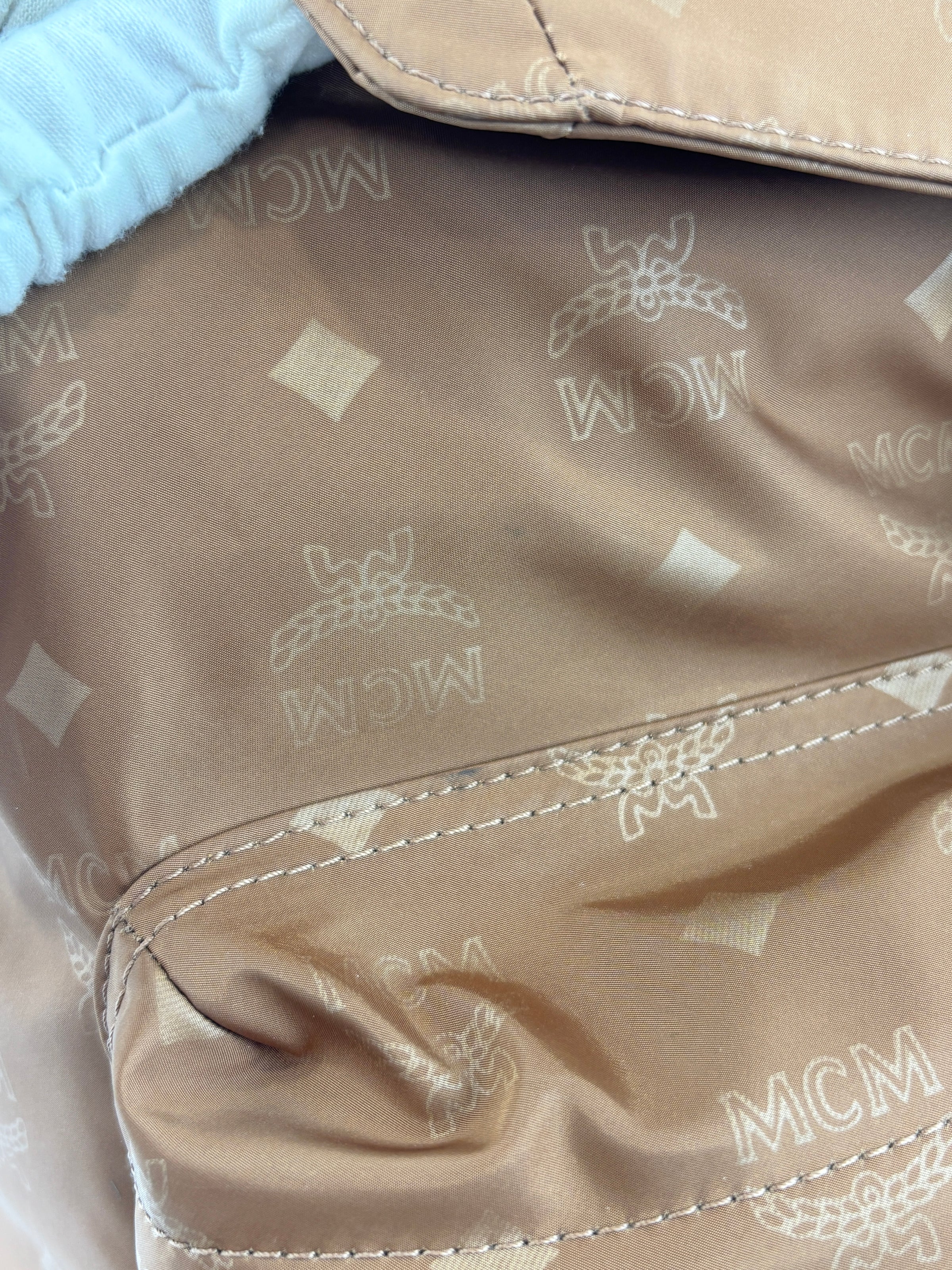 Dieter Monogram Nylon Backpack Cognac