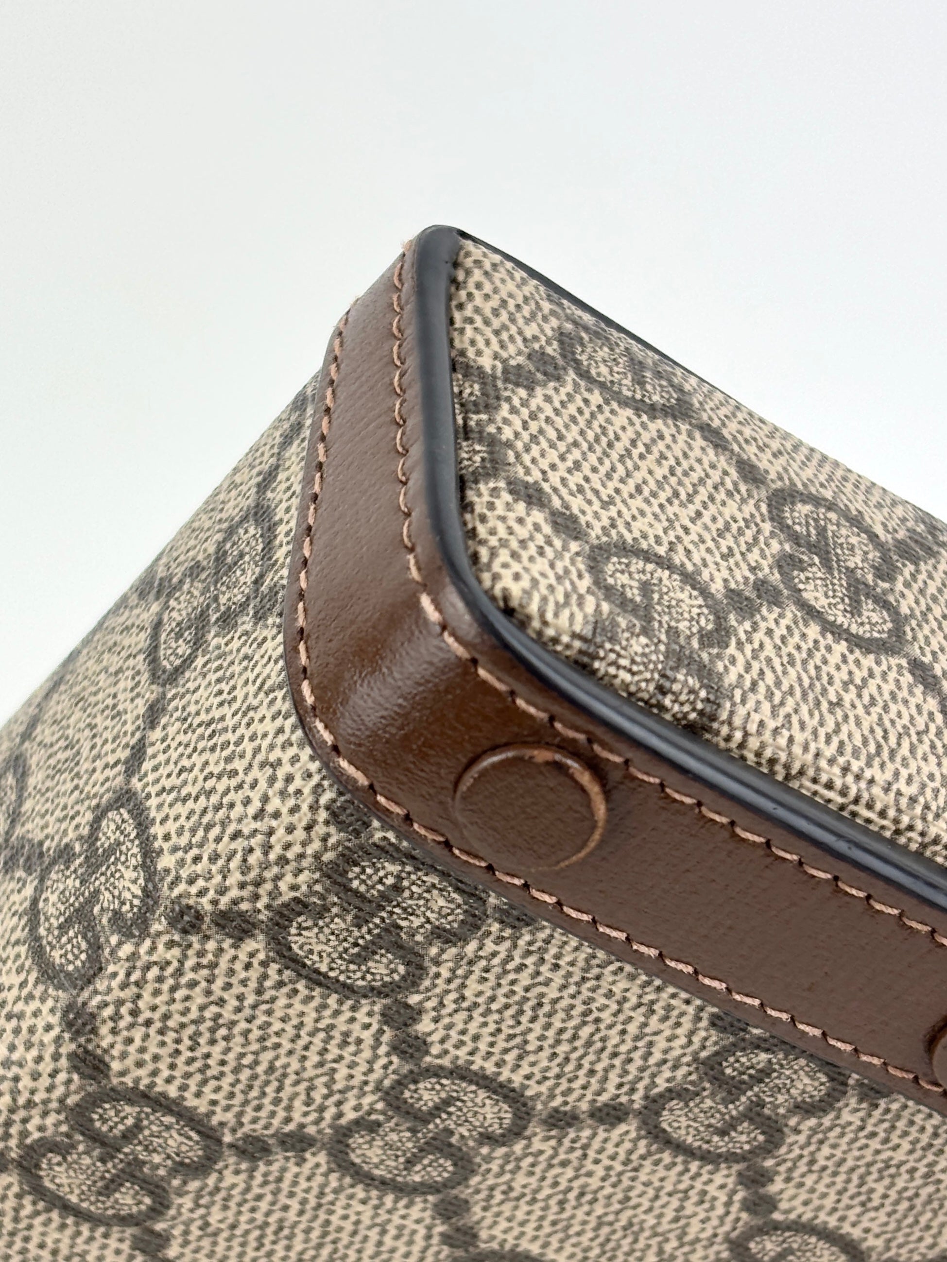 625615 GG Supreme Monogram Mini Horsebit 1955 Crossbody Bag