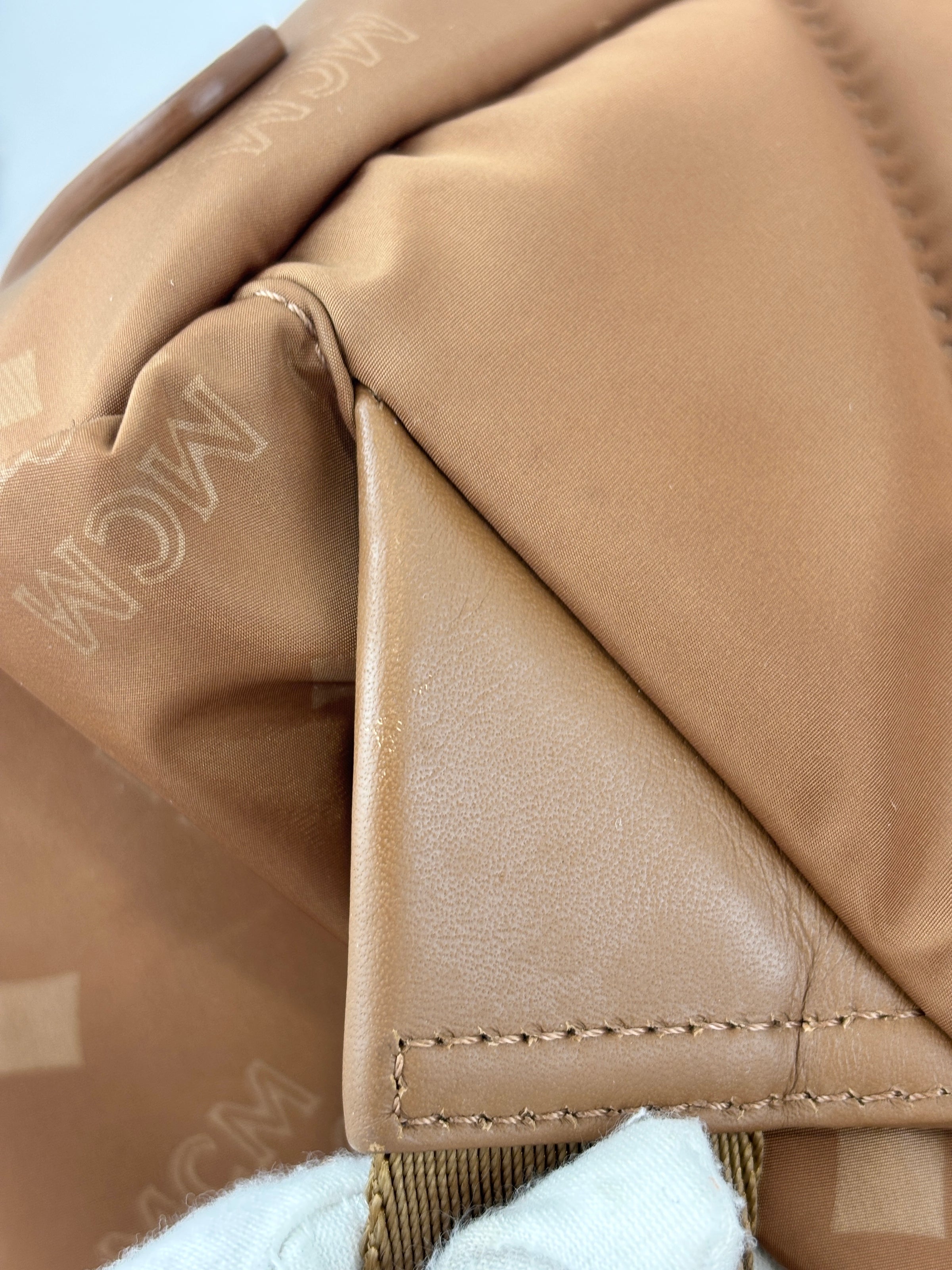 Dieter Monogram Nylon Backpack Cognac