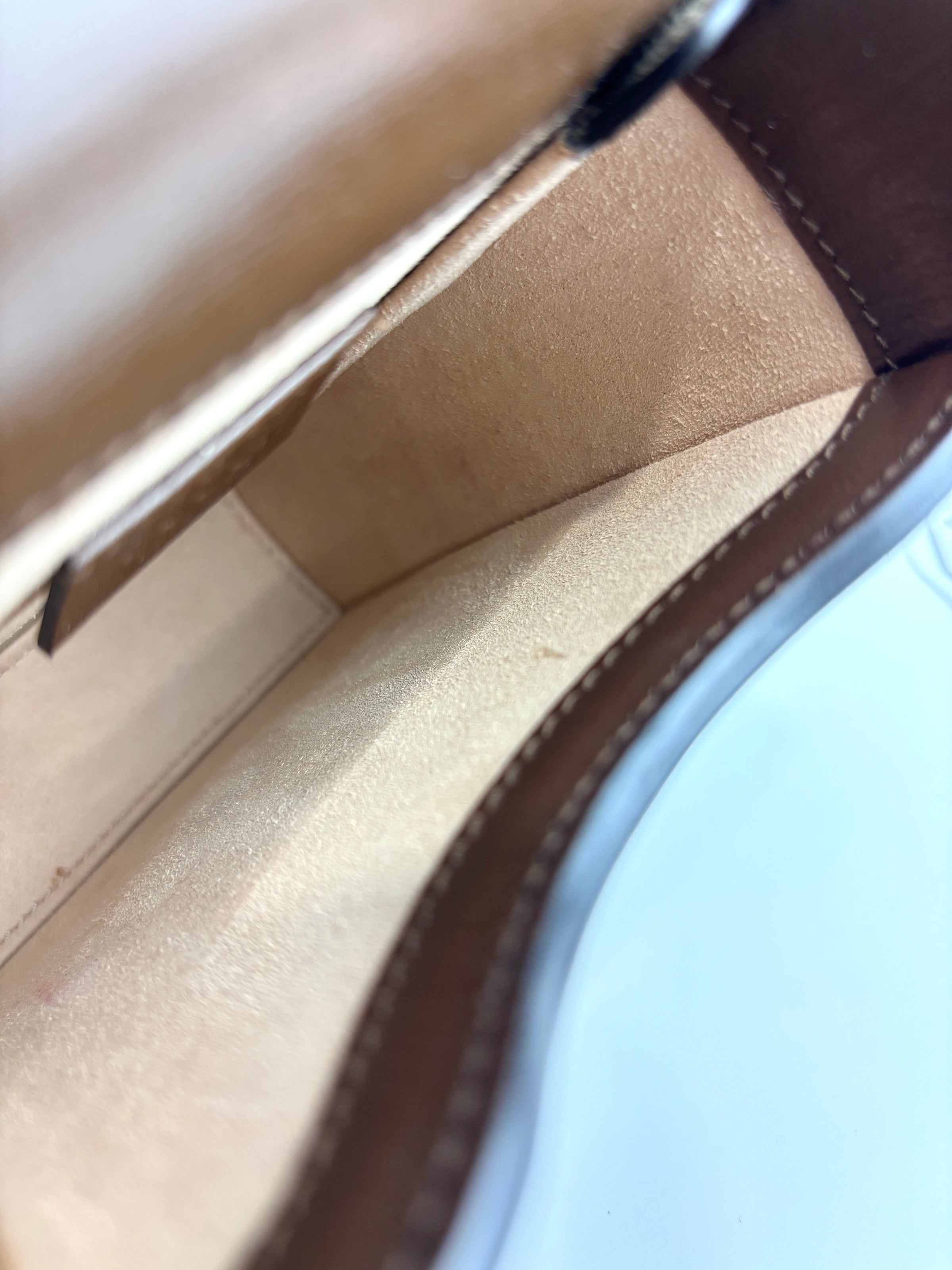 625615 GG Supreme Monogram Mini Horsebit 1955 Crossbody Bag