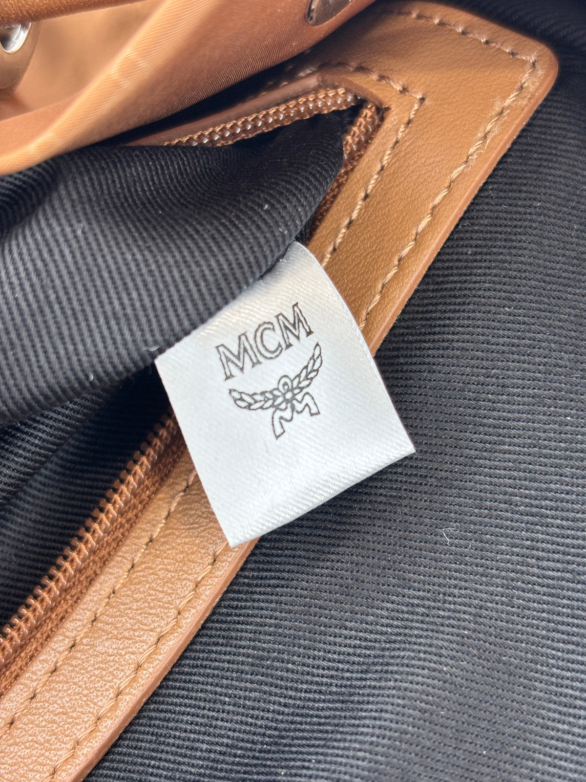 Dieter Monogram Nylon Backpack Cognac