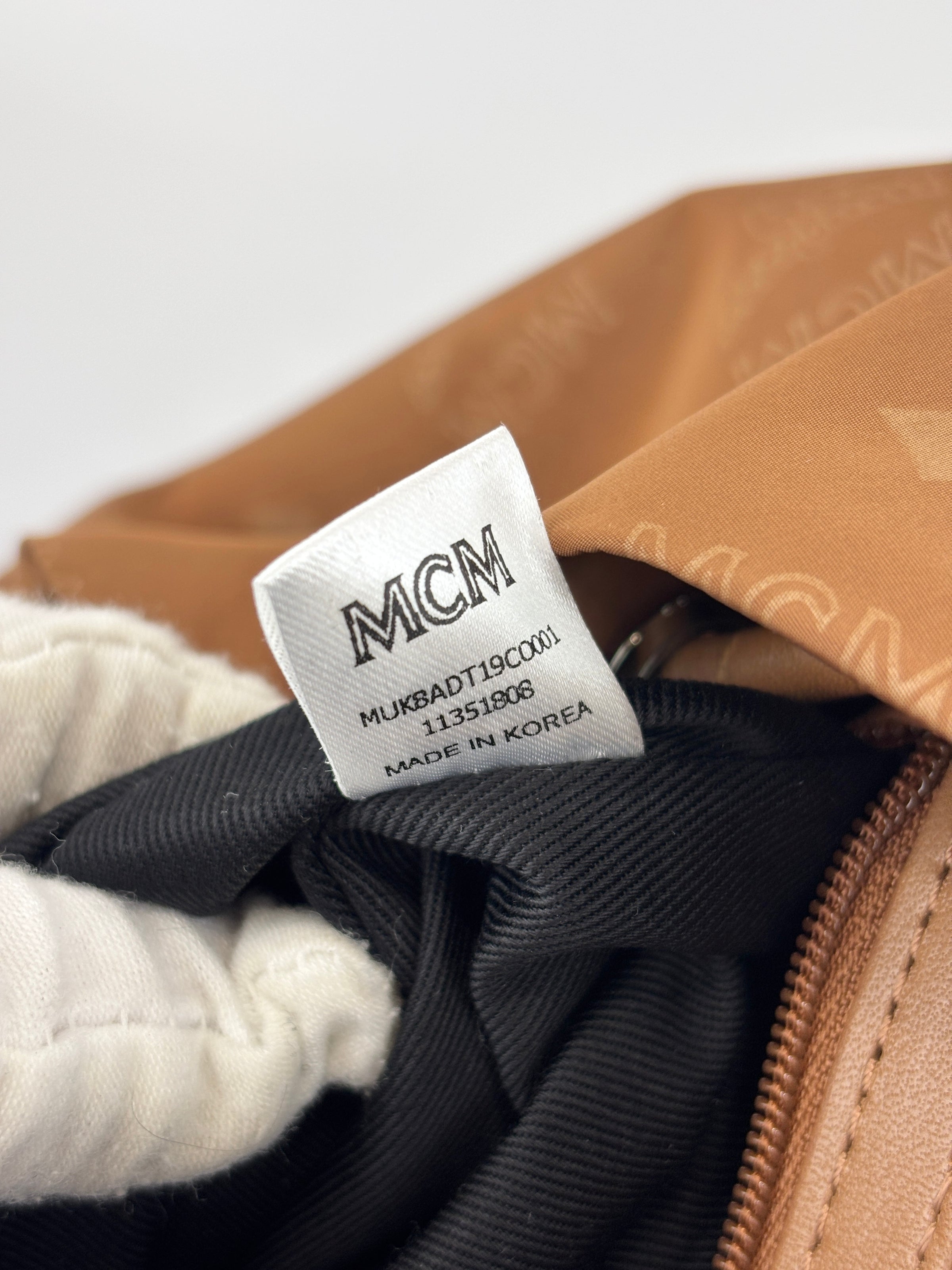 Dieter Monogram Nylon Backpack Cognac