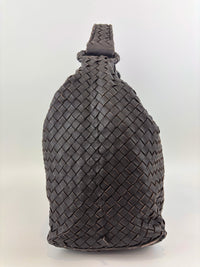 Brown Intrecciato Woven Nappa Leather Sloane Bag - Glampot