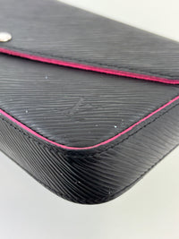 Pochette Felicie Black / Pink Epi Leather