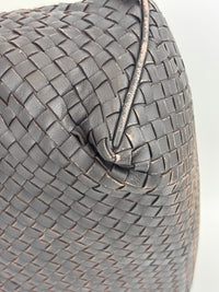 Brown Intrecciato Woven Nappa Leather Sloane Bag - Glampot