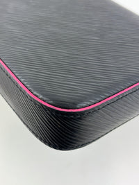 Pochette Felicie Black / Pink Epi Leather