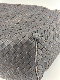 Brown Intrecciato Woven Nappa Leather Sloane Bag - Glampot