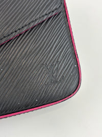 Pochette Felicie Black / Pink Epi Leather