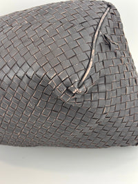 Brown Intrecciato Woven Nappa Leather Sloane Bag - Glampot