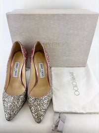 Romy 85 Glitter pumps in Platinum / Flamingo Pink Size 37
