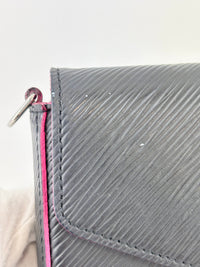 Pochette Felicie Black / Pink Epi Leather