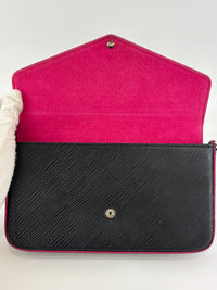 Pochette Felicie Black / Pink Epi Leather