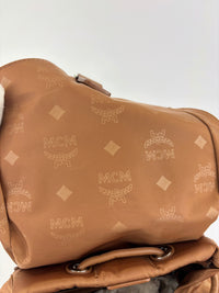 Dieter Monogram Nylon Backpack Cognac