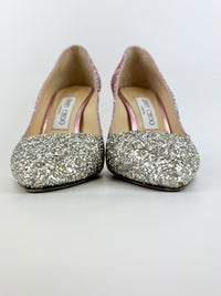 Romy 85 Glitter pumps in Platinum / Flamingo Pink Size 37
