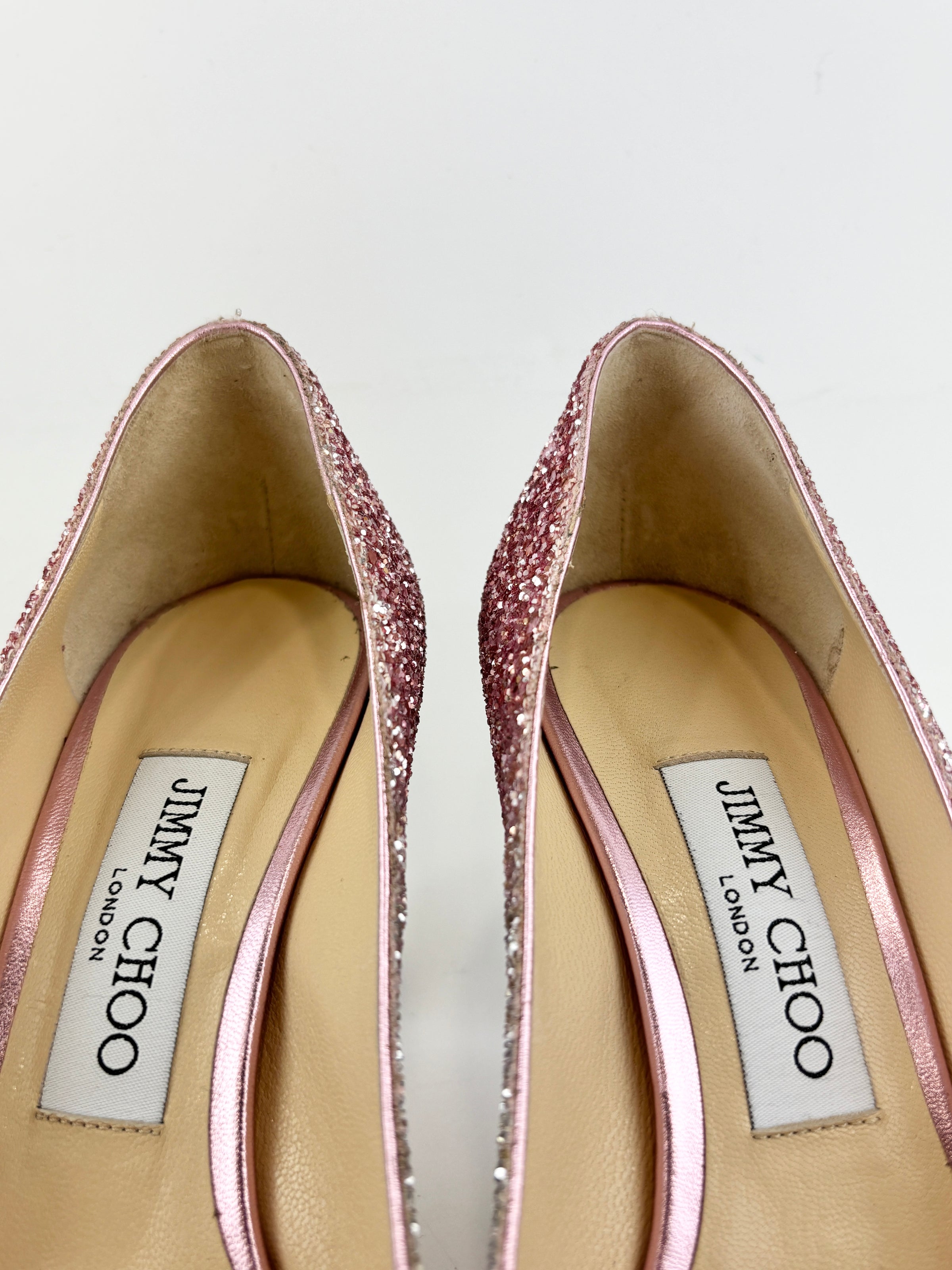 Romy 85 Glitter pumps in Platinum / Flamingo Pink Size 37