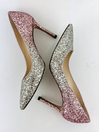 Romy 85 Glitter pumps in Platinum / Flamingo Pink Size 37