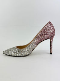 Romy 85 Glitter pumps in Platinum / Flamingo Pink Size 37