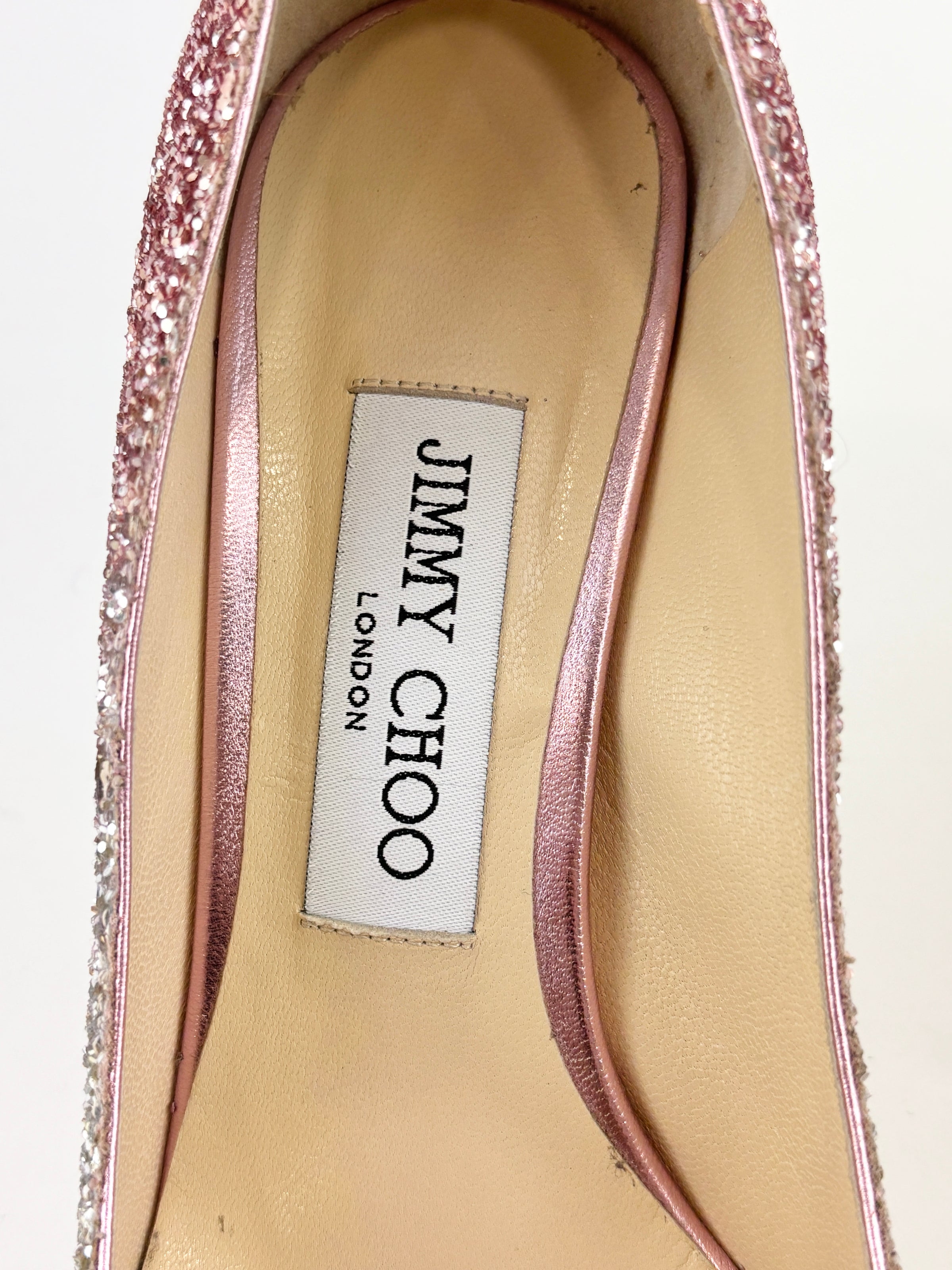 Romy 85 Glitter pumps in Platinum / Flamingo Pink Size 37