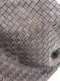 Brown Intrecciato Woven Nappa Leather Sloane Bag - Glampot