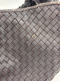 Brown Intrecciato Woven Nappa Leather Sloane Bag - Glampot